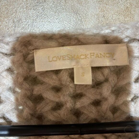 LoveShackFancy Larson Cropped Pullover Knit Sweater Size S - Picture 4 of 5